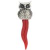 gioiellitaly Ciondolo gufo gufetto in argento 925 con corno cornetto in corallo rosso del Mediterraneo amuleto portafortuna unisex gioiello da uomo donna ragazza ragazzo pendente argento