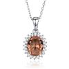 Generic Ciondolo con pietra preziosa Zultanite per donna Collana in pietra ovale con cambiamento di colore in argento sterling massiccio 925 Gioielleria raffinata