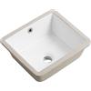 KARAMAG Lavello da bagno rettangolare da 35,6 cm, piccolo, in ceramica bianca, sotto il bancone, con troppopieno (35,6 x 31,8 cm)