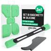greate Set Spatola per Silicone per Rifinitura 7 pezzi - 5x levigatori flessibili, 1x asta tira-fughe punti difficili da raggiungere, 1x rimuovi - Calafataggio Silicone