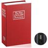 Parrency Cassaforte a libro con lucchetto a combinazione - Parrency Home Dizionario Diversion metallo cassaforte 9 1/2 x 6 x 1 1/3 Black Medium, SBH-M001, rosso