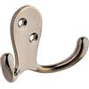 Decohooks Gancio appendiabiti a due rebbi, design ampio, ottone anticato, montaggio su porta e parete, singolo, fissaggi inclusi