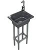 shawoo Lavello da parete autoportante a vasca singola, da cucina, 38 x 29 cm, con foro per rubinetto da 3,2 cm, lavelli in plastica per casa, ristorante, dormitorio, garage, bagno, lavanderia (grigio)