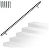 Randaco - Corrimano in acciaio inox per scale, corrimano da parete, corrimano per scala con supporto a parete e terminali, per scale interne ed esterne, balconi e parapetti, lunghezza: 120 cm