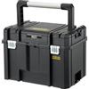 STANLEY FATMAX FMST1-75796 Cassetta Gran Volume con Maniglione PRO-STACK | Impilabile con altri moduli Pro-Stack, capacità di carico 20kg, volume 22,4L, chiusure e cerniere in metallo antiruggine