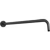 HarJue Braccio doccia con flangia e nastro in teflon, montaggio a parete, in acciaio inossidabile 304, braccio di prolunga per soffione fisso e palmare (50,8 cm, nero opaco)