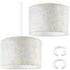Weewooday 2 Pezzi Paralume in Tessuto con Anello Adattatore da E27 a E14 Paralume Rotondo in Lino Ø 30 x 20 Cm per Lampada da Tavolo Lampada da Parete Lampada da Terra(Beige Chiaro)
