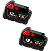 ZASXDCER Batteria di ricambio for utensile da 18 V e 12,0 Ah, compatibile con Milwaukee. Batteria al litio M18 XC 48-11-1860, 48-11-1850, 48-11-1840 e 48-11-1820. Accessorio for batterie ricaricabili.(2PCS 120