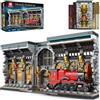 Reobrix Magic Train Booknook Set da costruzione con luci, Kit di costruzione di fermalibri creativi 66031, Decorazione per la casa con libreria, Kit di giocattoli modello Book Nook da 2795 pezzi