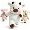 Generico Peluche Mucca Che Corre - 45/60cm Pupazzo Che Cammina e Sprint Peluche | Giocattolo Durevole con Cuciture Rinforzate a Forma di Vitellino per Bambini, Neonati e Decorazione Cameretta (Bianco, 45cm)