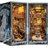 Quanquer Book Nook Kit_ con luce a LED, copertura antipolvere in miniatura, casa delle bambole in miniatura, libreria in legno 3D, puzzle in legno, detective office booknook(detective Office)
