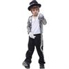 Koongso Costume da Michael Super Star, MJ, vestito da pop king con accessori per bambini anni '70 e '80, discoteca, palcoscenico, abbigliamento scolastico
