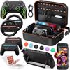 COOWPS Bundle Accessori 17 in 1 per Switch 2 Pro Controller, Custodia Tutto-in-Uno, Impugnatura Joycon, Pellicole Protettive, Custodia Protettiva, Volanti, Porta Carte di Gioco, Tappi per Leve