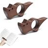 GXAHSOL 2 Pezzi Ferma Pagine Libro a Forma di Gatto, Segnalibro da Pollice in Legno, Supporto Pagine per Leggere con Una Mano, 7,2 × 3,3 cm