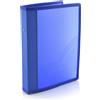 office box Cartella raccoglitore a 2 anelli metallici da 2 cm, formato A5, bordi rinforzati in tessuto coordinato e tasca interna, 5PP - 100% ECO by Office Box (blu)