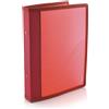 office box Cartella raccoglitore a 2 anelli metallici da 2 cm, formato A5, bordi rinforzati in tessuto coordinato e tasca interna, 5PP - 100% ECO by Office Box (rosso)