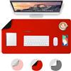 Deflecto Tappetino da scrivania reversibile in finta pelle, tappetino per mouse, antiscivolo, impermeabile, 120 cm x 60 cm, nero e rosso