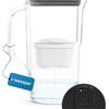 Wessper Caraffa Filtrante per Acqua con contatore LED 2,8L | Ricambio per Dafi Unimax Aquaphor A5 BRITA Maxtra+ PHILIPS AWP212/10 | Contiene Caraffa Filtrante per l'acqua + Cartuccia Filtrante, Nero