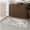 Wecon Home Tappeto da bagno lavabile e antiscivolo dal design vintage - Eleganza moderna e miglior comfort per il tuo bagno - Samu (60 x 100 cm, bianco)