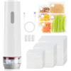 PORFOYO Macchina per sottovuoto con 30 sacchetti riutilizzabili, macchina sottovuoto automatica per alimenti, macchina per sottovuoto per alimenti secchi e umidi, saldatrice per pellicole ricaricabile USB per
