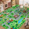 Capslpad Tappeto per bambini, 150 x 200 cm, antiscivolo, per la città, per i giochi, per la cameretta dei bambini, per la camera da letto, la sala giochi, colore verde