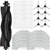 Puupaa Set di accessori per aspirapolvere Cleanova Vexilar per robot aspirapolvere W7, W9, W11, W15, con spazzola principale, spazzole laterali, filtri HEPA e panni per mocio (B)