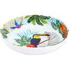 Les Jardins de la Comtesse - Piatto fondo ideale in piatto da zuppa o pasta, in melamina pura, motivo: Toucans de Rio, Ø 20 cm, multicolore