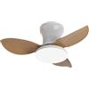 Sharplace Ventilatore da soffitto con luce, regolazione continua della luminosità, velocità variabile, lampada 220V, Legna Leggera