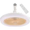 Generic Ventilatore a Soffitto Luce a LED con Telecomando | Ventilatore a Soffitto Luce con Presa e Dimmer | Ventilatore con Lampadina a LED Dimmabile a 3 Velocità con Timer | Faretto Silenzioso E27 da 30W