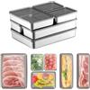 Kongming Porta Formaggio da Frigorifero in acciaio inox 304, senza BPA Formaggiera da Frigo Organizer Con Coperchio per Fette di Pancetta, Affettati, Salumi e Formaggio (6 pezzi)