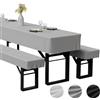 Zdada Set di 3 rivestimenti per mobili da birreria, Include 2 rivestimenti per panca e 1 rivestimento per tavolo in poliestere, Lavabile e fissabile, rivestimenti per mobili da birreria, per banchetti