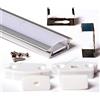 Aftertech® 2m 2metri 2507w 25x8mm PROFILO IMPERMEABILE INCASSO ALLUMINIO PER STRISCE STRIP LED 2MT ip68