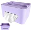 MAKA change your life quality MAKA Porta Fazzoletti Carta Rettangolare Multifunzione 21x16x12 cm PVC, Porta Fazzoletti da Tavolo, Porta Trucchi, Supporto Smartphone - Bagno, Scrivania, Ufficio, Cucina (Lilla)