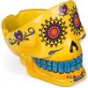 MIJOMA Sugar Skull Posacenere - Posacenere decorativo teschio in stile messicano Calaveras - Dipinto a mano in poliresina decorativa souvenir per fumatori (giallo)