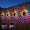 Generic Confezione da 2 luci solari da parete mandala, lampada decorativa per esterni che cambiano colore, lampada di proiezione decorativa per esterni, impermeabile, per cortile, giardino, patio, cortile