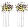 Nuptio Centrotavola Matrimonio Vasi Acrilici - 2 Pezzi 60cm Altezza Vaso Fiori Fioriere Stand per Decorazioni Tavoli Festa Eleganti Decorazioni per Matrimoni Sfusi Tavolo Centrotavola Geometrici