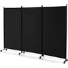 GIANTEX Divisorio Paravento con Ruote 3 pezzi, Divisorio da Parete in Ferro, Protezione Privata per Camera da Letto, Ufficio, 260 x 180 cm, 5 Colori (Nero)