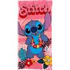 CARTOON Telo Mare Bambina Stitch 70x140 cm Asciugamano Microfibra 100% Poliestere Asciugatura Rapida Telo Spiaggia Piscina Rosa Tropicale Disney Idea Regalo
