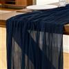 Foatcox Runner da Tavolo Blu Navy, 300 x 90 cm Runner da Tavolo in Garza Bohémien Adatto per Matrimoni, Feste, Natale, Capodanno, Baby Shower, Addii al Nubilato e Decorazioni da Tavola