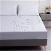 Odot Lenzuolo sotto con Angoli Impermeabile, Tinta Unita Lenzuola Coprimaterasso con Angoli, profondità 30cm, per Letto Singolo Matrimoniale e Una Piazza e Mezza (Bianco,200x220x30cm)