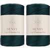 S SENSY Sensy, Cordoncino in poliestere da 5 mm, 95 metri, 100% polipropilene, per macramè, 5 mm, per borse all'uncinetto, macramè, filo all'uncinetto, regalo per maglieria (Verde Foresta)
