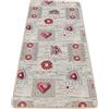 Casatessile Tappeto Cucina corsia Antiscivolo GARDENALUX Tappeto Cuori Largo 52 cm. Corsia Corridoio, Tessuto Jaquard Lavabile in Lavatrice - 280 cm.
