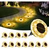 YATOSEEN 12 Luci Solari da Pavimento per Esterni, Luci Solari per Esterni da Giardino Ip65 Impermeabili, 8 LED Perle di Luce, per Vialetti, Cortili, Patii, Sentieri (Luce calda)