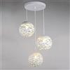 Jadssox Siet Lampade A Sospensione A Globo Lampada A Sospensione Moderna In Metallo Bianco Per Isola Della Cucina, Lampada A Sospensione Con Gabbia In Filo Metallico, Lampada Da Soffitto A Sospensione Per Cam
