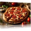 Pixxprint InstyleArt Pizza con Salami et Tomate Stampa su Tela 100x70 cm Artistica murale