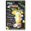 Finest Folia - Targa in alluminio decorativa con ricetta per cocktail, decorazione per bar, cucina, pub, caffè, regalo per compleanno, ricetta RV003 (10 Pina Colada), 20 x 30 cm