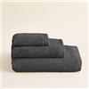 BOHEME | Set di 3 Asciugamani Serenity | Antracite | 1(30x50) + 1(50x100) + 1(100x150) | 100% Cotone Pettinato | 600 g/m² | Morbidi, Assorbenti e ad Asciugatura Rapida | Lavabili in Lavatrice | Uso