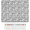 PEIZHIYC Coperta da colorare per fai da te, 156 x 125 cm, riutilizzabile, con pennelli in 24 colori, coperta da colorare in velluto lavabile, per bambini e adulti, set creativo