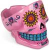 MIJOMA Sugar Skull Posacenere - Posacenere decorativo teschio in stile messicano Calaveras - Dipinto a mano in poliresina decorativa souvenir per fumatori (rosa)
