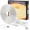 Q.Laomi Striscia LED con Interruttore, Striscia LED 220v senza Trasformatore, Impermeabile IP65 LED Striscia Adesiva Strip LED, 5M, Bianco Caldo